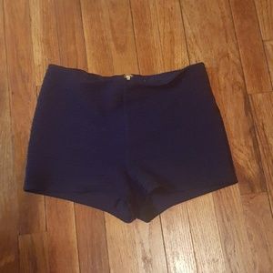 Navy blue stretchy high waisted shorts